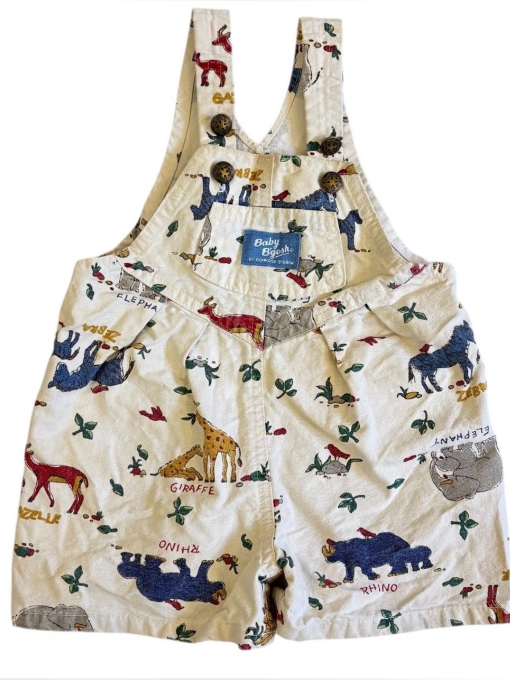 Oshkosh B’Gosh Overalls Baby Size:12 Months Vintage Vestbak Safari Animal USA